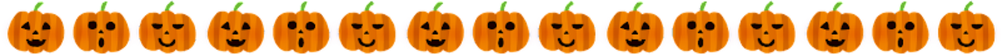Cute Pumpkin Characters and Candy Line Illustration for Halloween